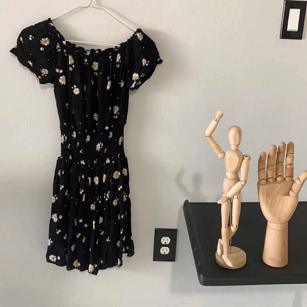 flower black summer dress